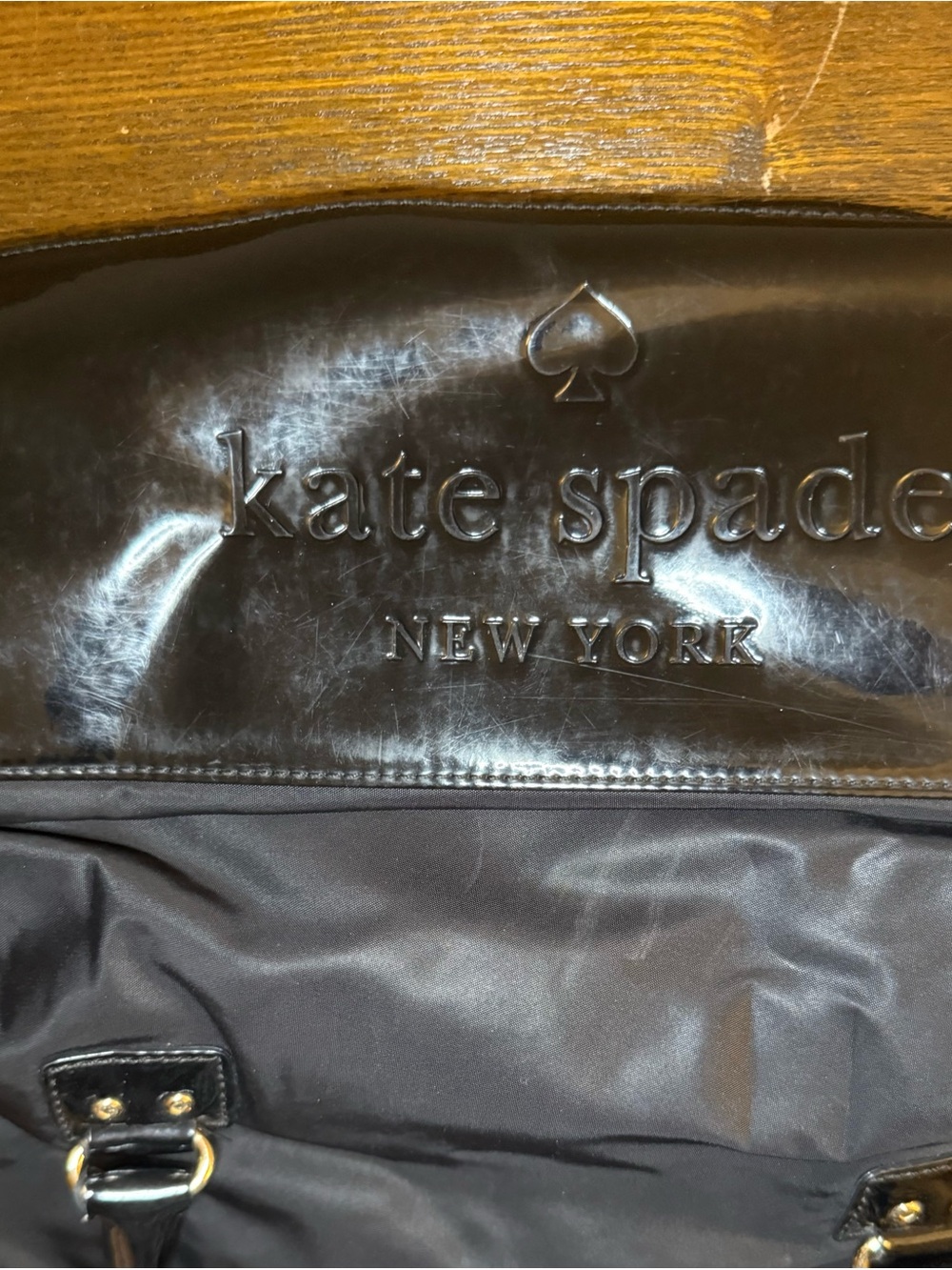 kate spade Black Nylon Shoulder Bag with Gold Plaque - Picture 5 of 10
